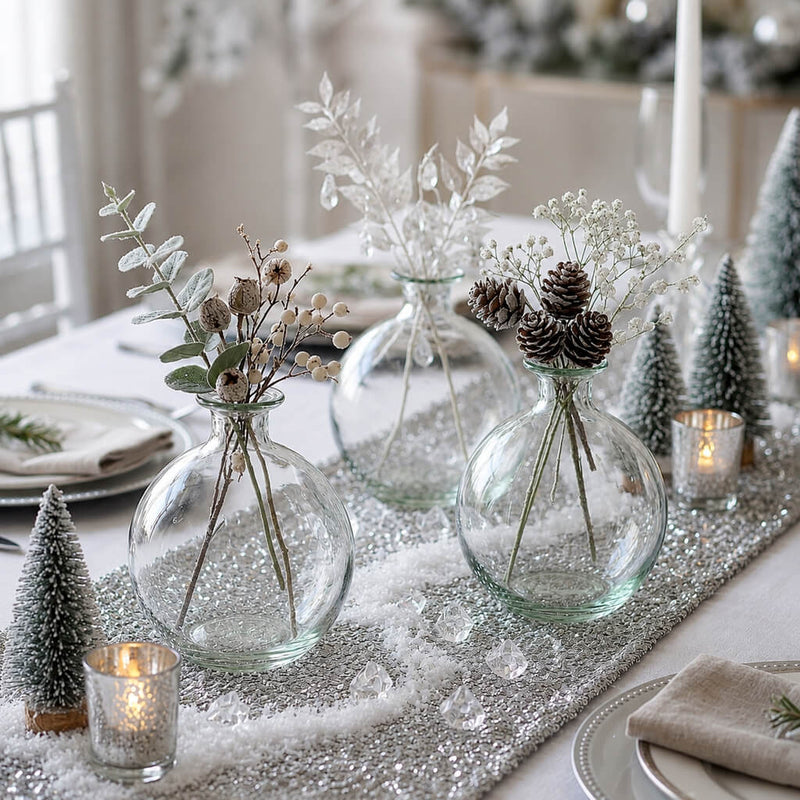 Jolie Vase set with winter-themed botanicals on a festive table - thumbnail number 5
