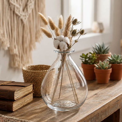 Opal Vase with dried botanicals on a rustic wooden table - thumbnail number 6
