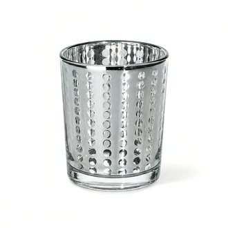 Richland Silver Dotted Glass Holder – Small Set of 12