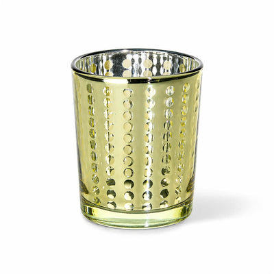 Small gold glass holder with a dotted Swiss pattern on a white background - thumbnail number 1