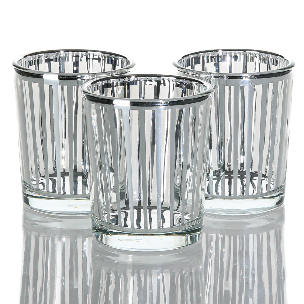 Richland Silver Stripe Glass Holder - Small