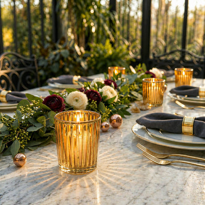 Richland Gold Stripe Glass Holder - Small Set of 12 - thumbnail number 4