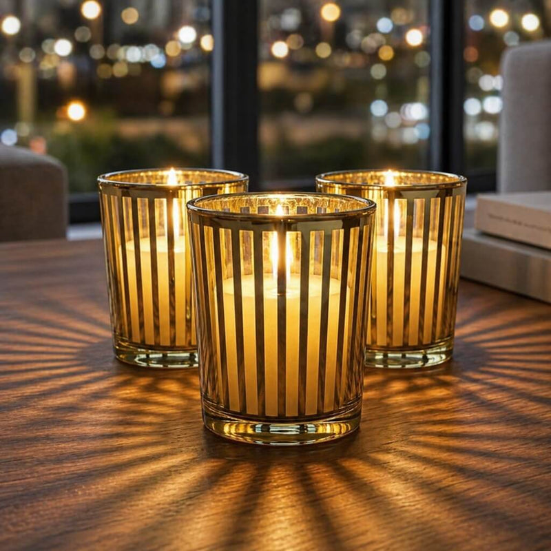 Richland Gold Stripe Glass Holder - Small Set of 12 - thumbnail number 8