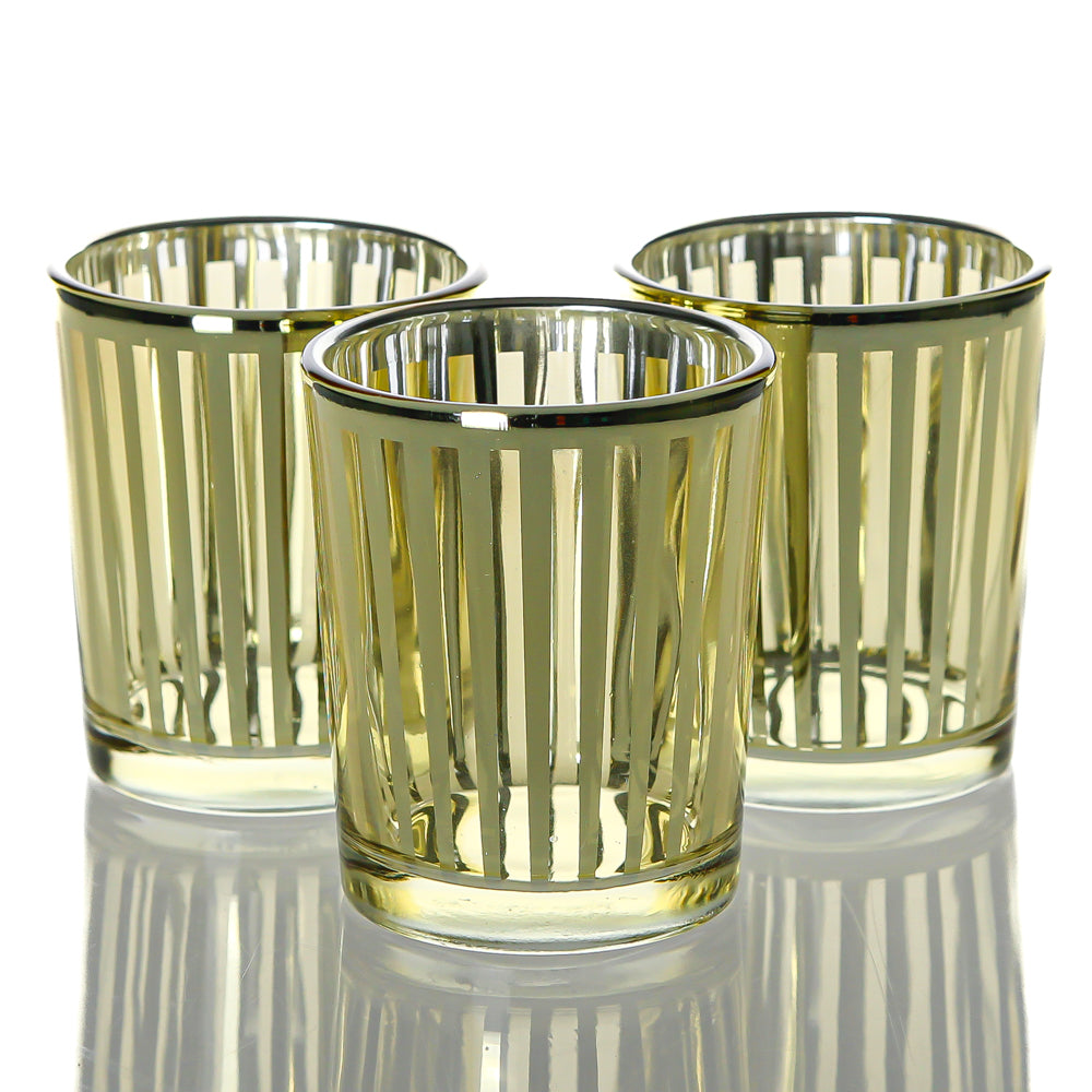 Richland Gold Stripe Glass Holder - Small