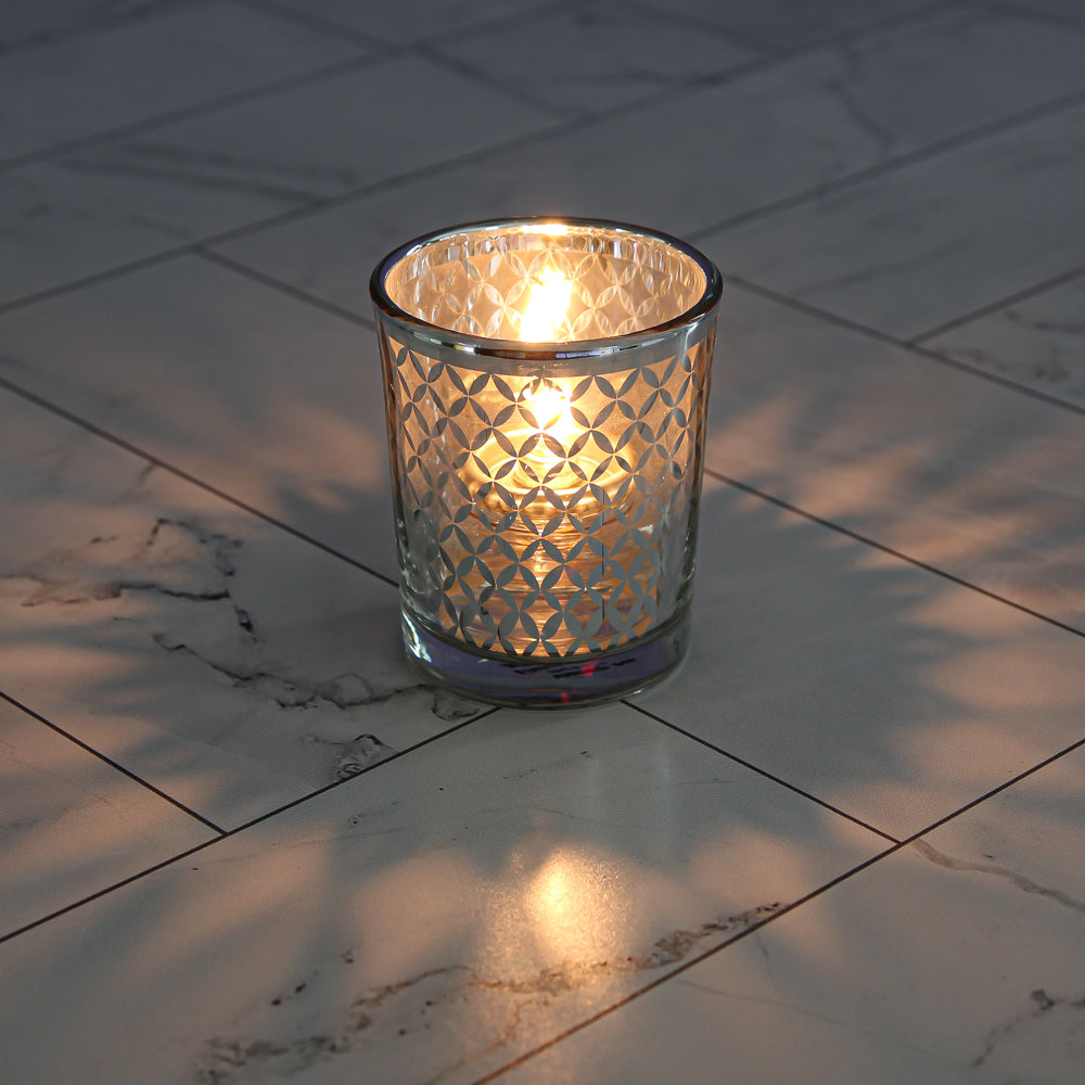 Richland Silver Lattice Glass Holder - Small