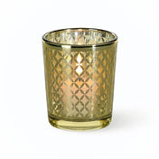 Richland Gold Lattice Glass Holder - Small Set of 12 - thumbnail number 3