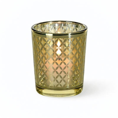 Richland Gold Lattice Glass Holder - Small Set of 12 - thumbnail number 3