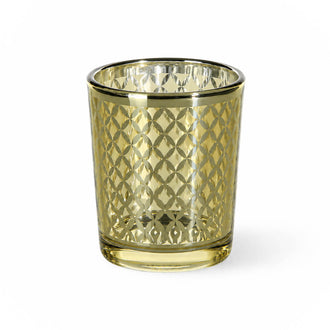 Richland Gold Lattice Glass Holder - Small Set of 12