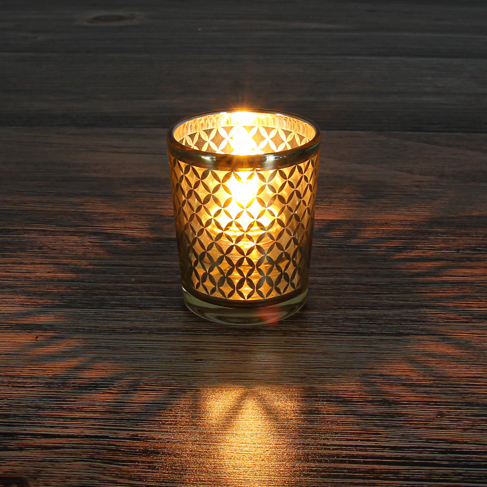 Richland Gold Lattice Glass Holder - Small