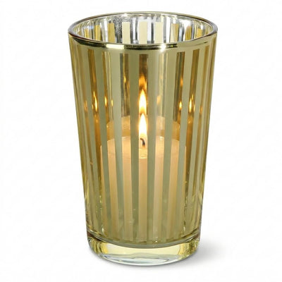 Richland Gold Stripe Glass Holder - Large Set of 12 - thumbnail number 3