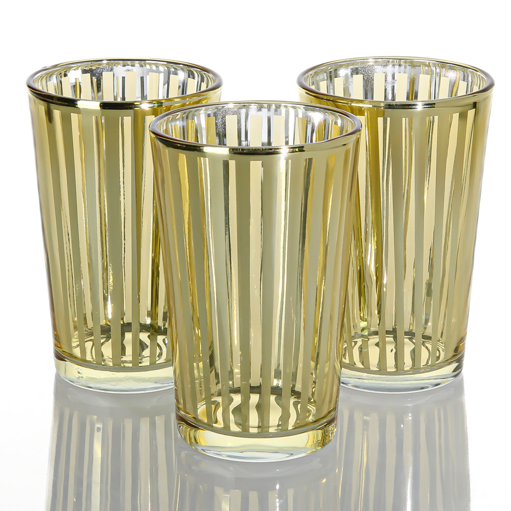 Richland Gold Stripe Glass Holder - Large