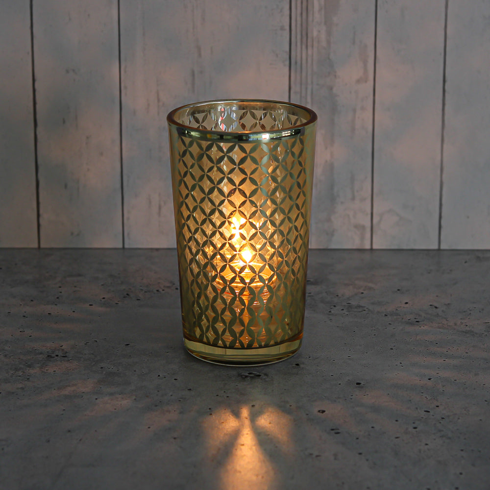 Richland Gold Lattice Glass Holder - Large