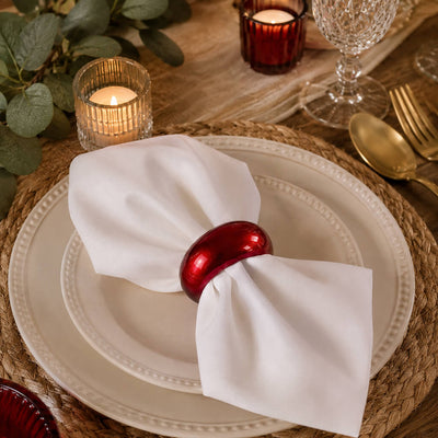 Richland Napkin Ring 2.3" Red Set of 4 - thumbnail number 9