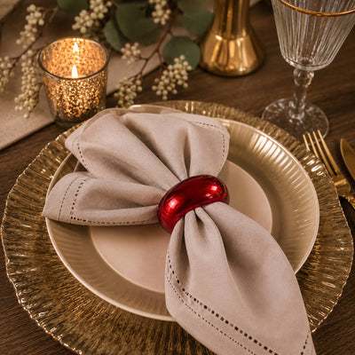 Richland Napkin Ring 2.3" Red Set of 4 - thumbnail number 8