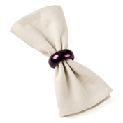 A 2.3-inch eggplant napkin ring holding a folded beige napkin - thumbnail number 2