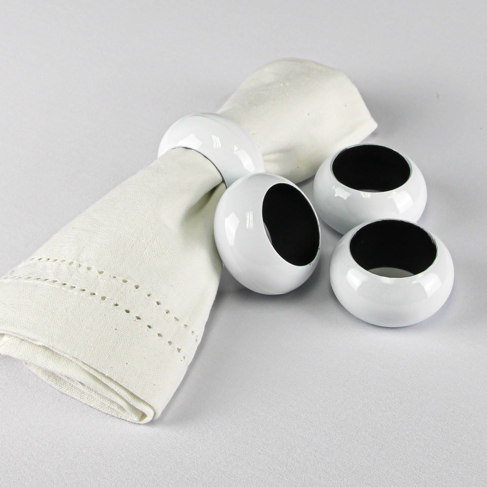 Richland Napkin Ring 2.3" White Set of 12