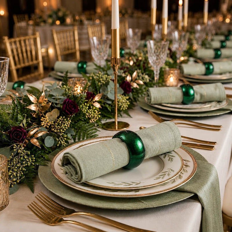 Richland Napkin Ring 2.3" Forest Green Set of 12 - thumbnail number 4