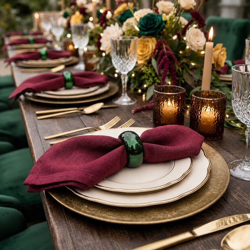 Richland Napkin Ring 2.3" Forest Green Set of 12 - thumbnail number 3