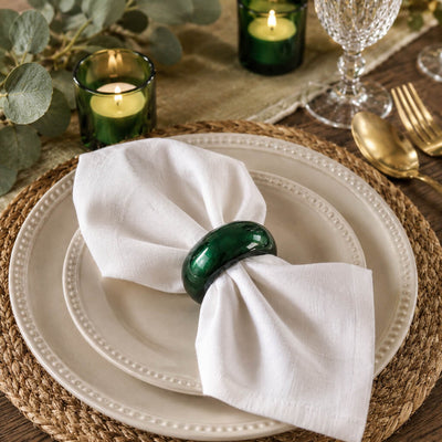 Richland Napkin Ring 2.3" Forest Green Set of 12 - thumbnail number 6