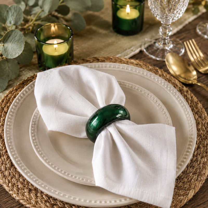 Richland Napkin Ring 2.3" Forest Green Set of 12 - thumbnail number 6