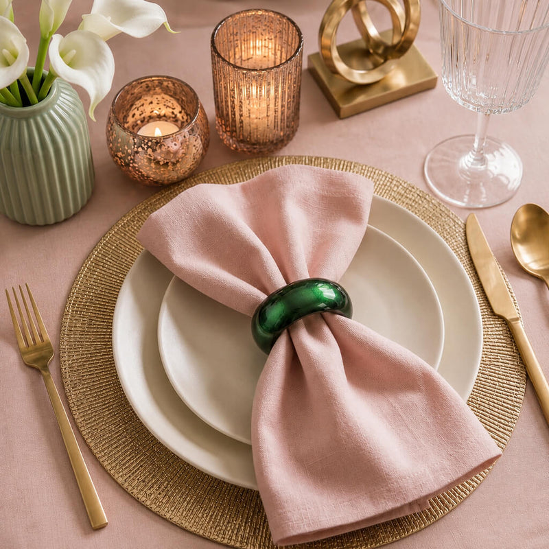 Richland Napkin Ring 2.3" Forest Green Set of 12 - thumbnail number 8