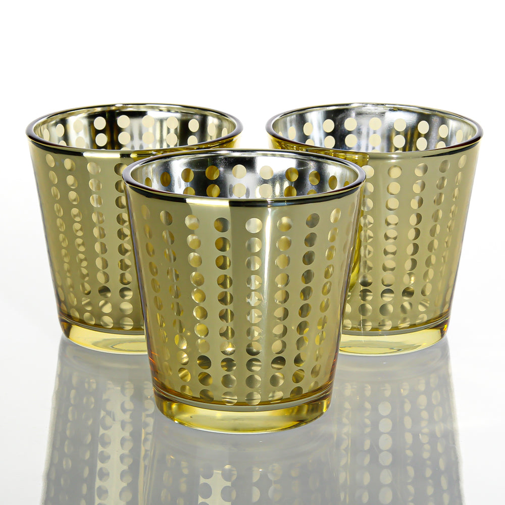 Richland Gold Dotted Glass Holder - Medium