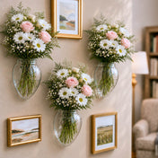 Haven Wall Vases with mixed bouquets of pink roses and white daisies - thumbnail number 6