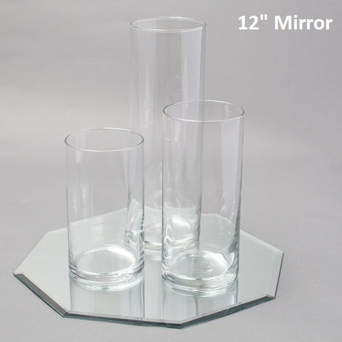Eastland Octagon Mirror and Cylinder Vase Centerpiece Set of 48