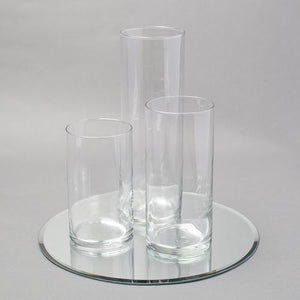 Eastland Round Mirror and Cylinder Vase Centerpiece Set of 48