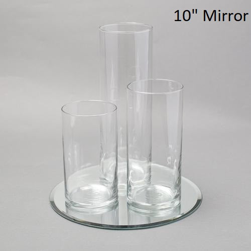 Eastland Round Mirror and Cylinder Vase Centerpiece with Richland 3" Floating Candles Set of 84