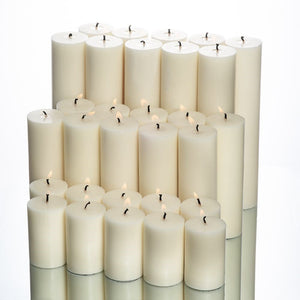 Richland Pillar Candles 2"x3", 2"x6", 2"x9" Set of 30