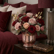 Mercury Venus Jar Rose Gold with red and pink roses on a nightstand - thumbnail number 7