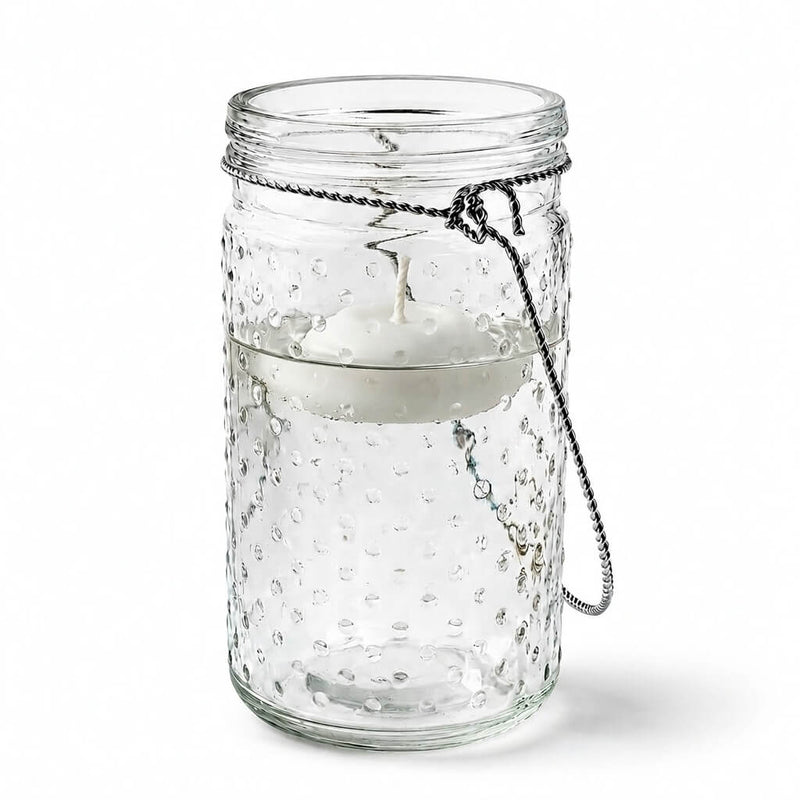 Eastland 7.5" Hanging Dotted Glass Jar with Handle Set of 12 - thumbnail number 4