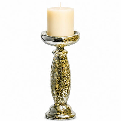 Eastland Unique Mercury Glass Pillar Candle Holder 11.25" - thumbnail number 2