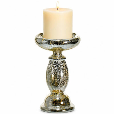 Eastland Unique Mercury Glass Pillar Candle Holder 8.5" - thumbnail number 2
