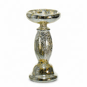 Eastland Unique Mercury Glass Pillar Candle Holder 8.5" - thumbnail number 1