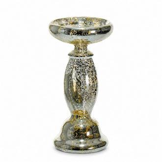 Eastland Unique Mercury Glass Pillar Candle Holder 8.5"