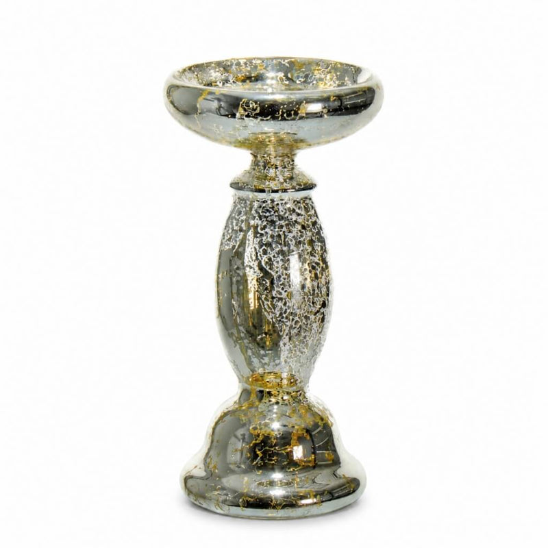 Eastland Unique Mercury Glass Pillar Candle Holder 8.5" - thumbnail number 1