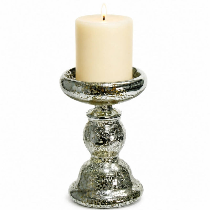 Eastland Unique Mercury Glass Pillar Candle Holder 6.5" - thumbnail number 3