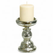Eastland Unique Mercury Glass Pillar Candle Holder 6.5" - thumbnail number 2