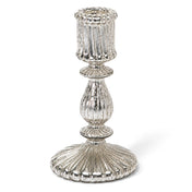7" Ribbed Unique Mercury Glass Taper Candle Holder in a studio product photography shot - thumbnail number 1