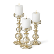 Richland Pillar Holder Unique Mercury Bubble - 7.3" - Set of 6 - thumbnail number 4