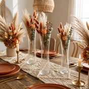 Dried flower arrangements in Sabrina bud vases on a dining table with candles - thumbnail number 3