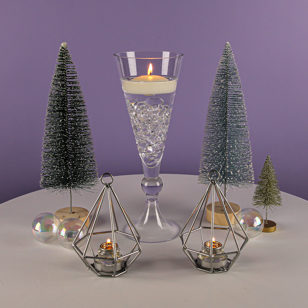 Richland Geometric Tealight Candle Holders - Silver Set of 2