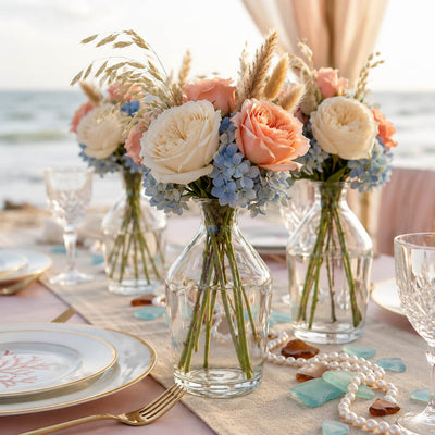 Quinn Vase with pastel flowers on a coastal table - thumbnail number 3