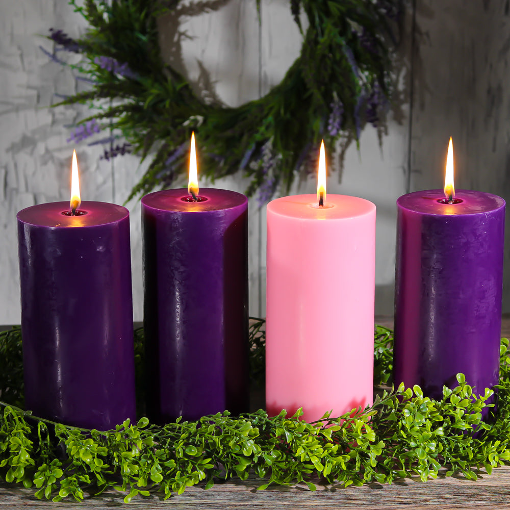 Richland 4" x 9" Purple Pillar Candle