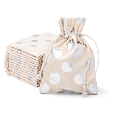 Richland Cotton Bag 5" x 7" with Silver Dots Set of 12 - thumbnail number 2
