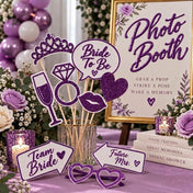 Purple glitter photo booth props for a bachelorette party or bridal shower - thumbnail number 5