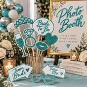 Turquoise glitter photo booth props for a bachelorette party or bridal shower - thumbnail number 4