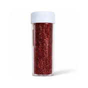 Shaker bottle of metallic burgundy extra fine glitter powder with a white cap - thumbnail number 1